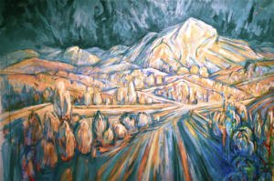 Fields to Crane Mt. - 52x46 - 2009 - acrylic