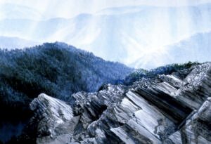 Smokies - Le Conte Ledges  1981 30x40 acrylic  -sold-